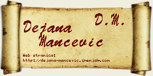 Dejana Mančević vizit kartica